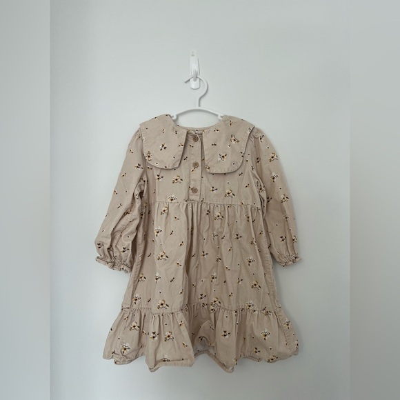 Zara Other - Zara corduroy floral dress 100% cotton 3/4 years